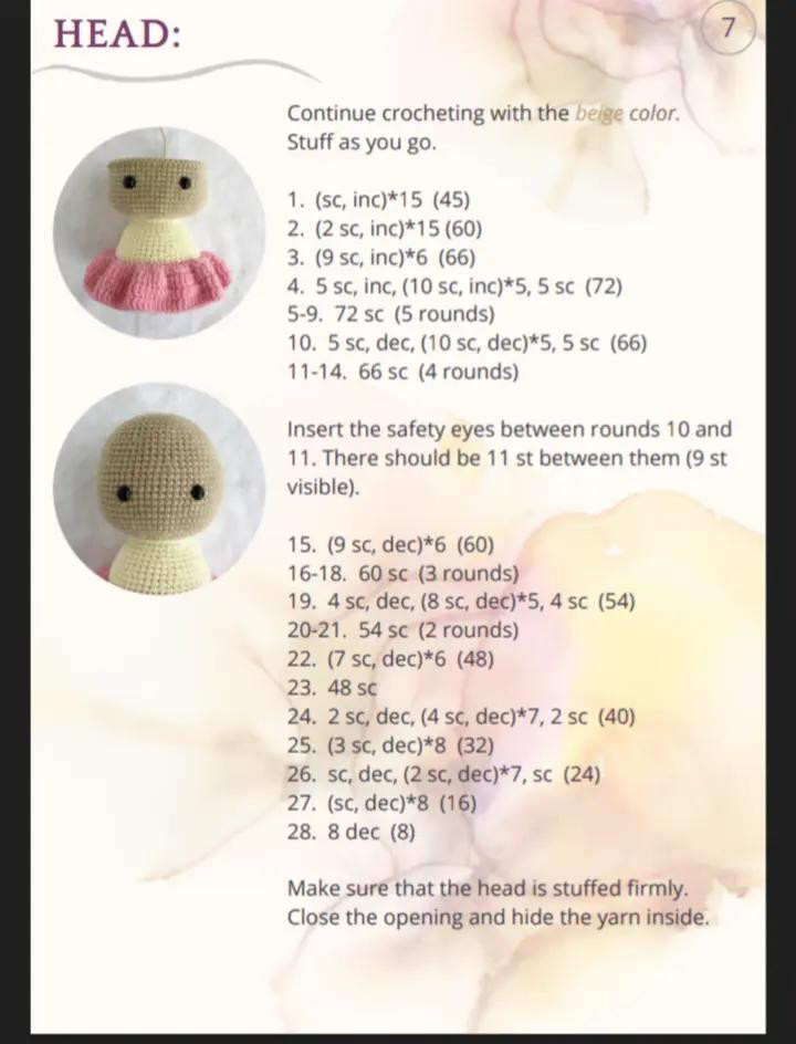 Adorable Crochet Teddy Bear with Pink Dress Pattern