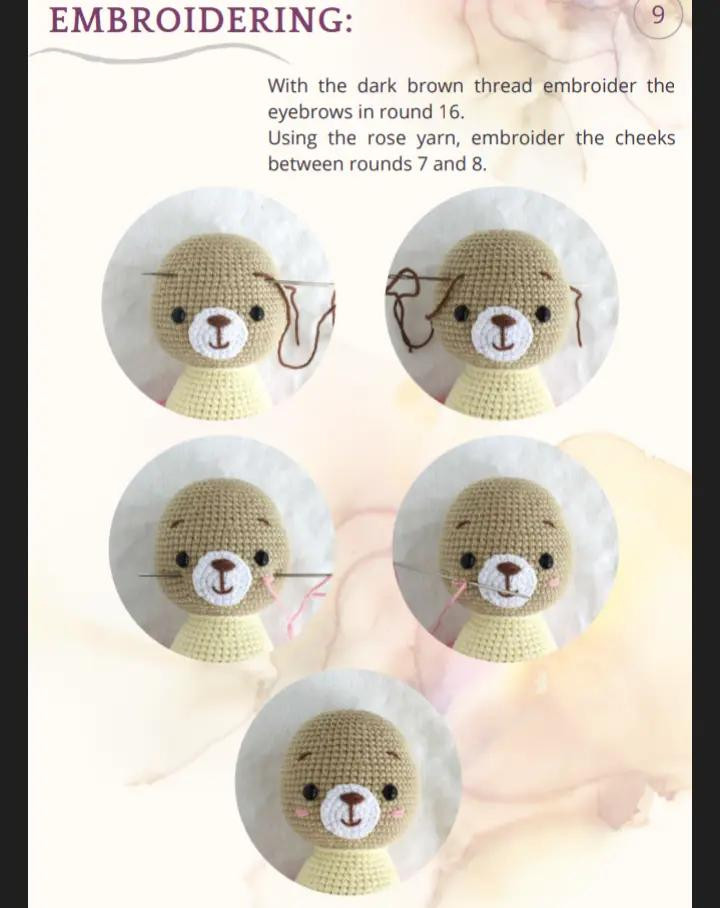 Adorable Crochet Teddy Bear with Pink Dress Pattern