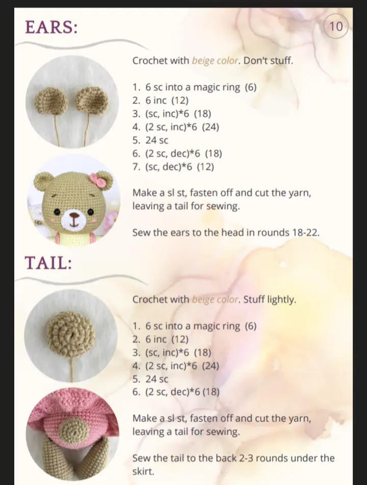 Adorable Crochet Teddy Bear with Pink Dress Pattern