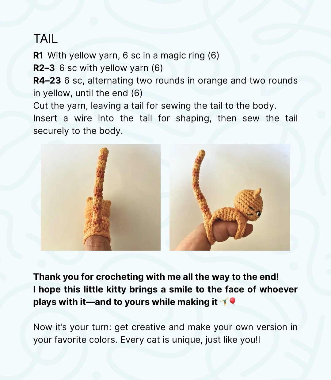 Adorable Finger Cat Crochet Pattern for Playful Crafting