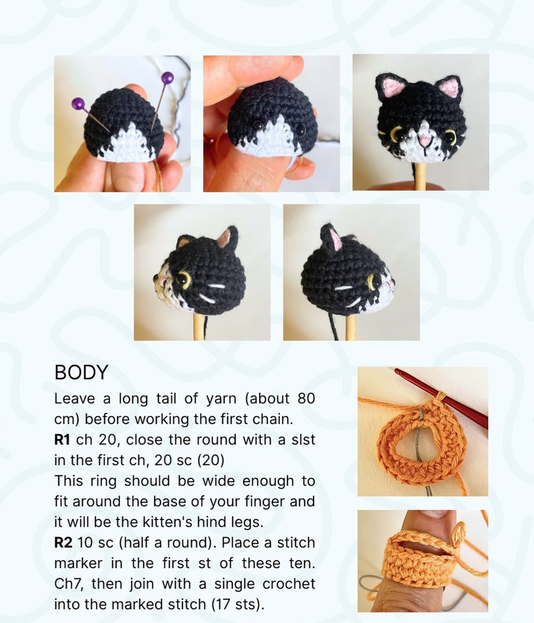 Adorable Finger Cat Crochet Pattern for Playful Crafting