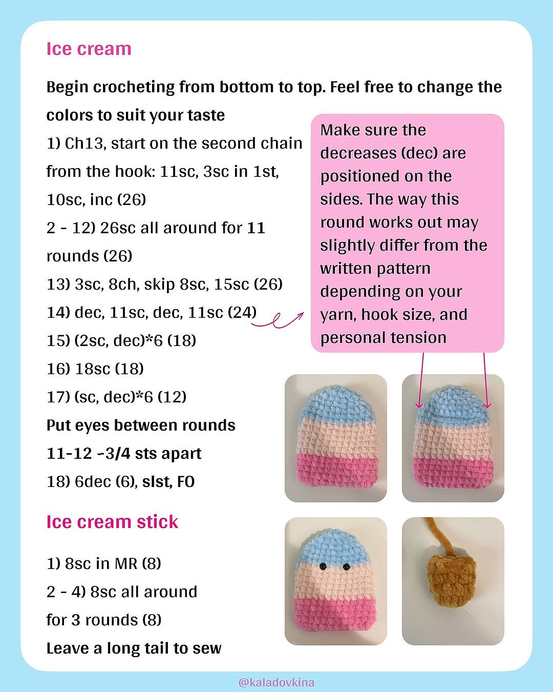 Adorable Ice Cream Crochet Pouches for Your Creative Projects