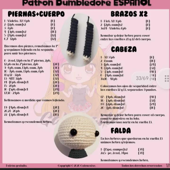 ALBUS DUMBLEDORE PATRÓN DE GANCHILLO GRATIS PARA AMANTES DEL CROCHET