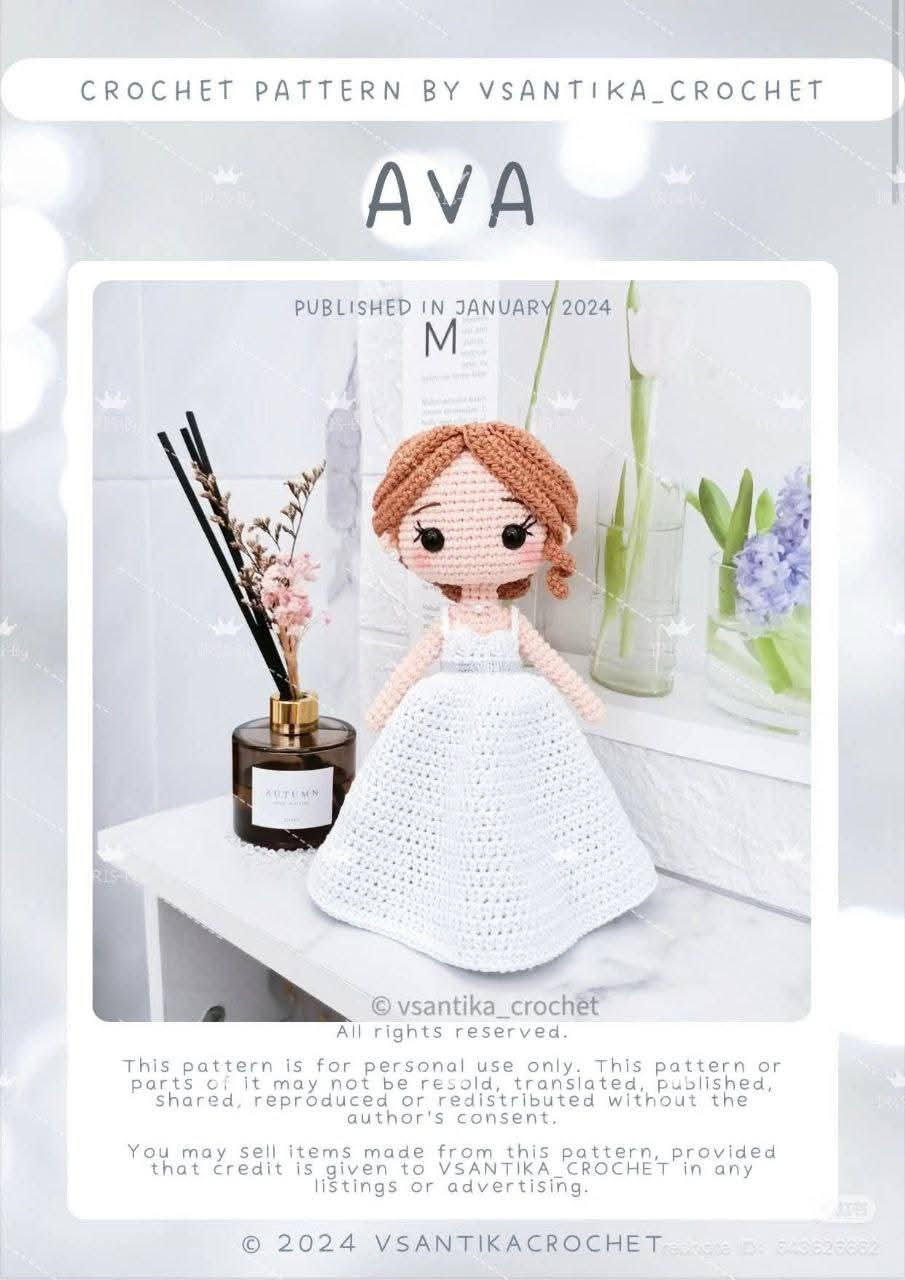 "Amigurumi Crochet Pattern: Bride and Groom Dolls"