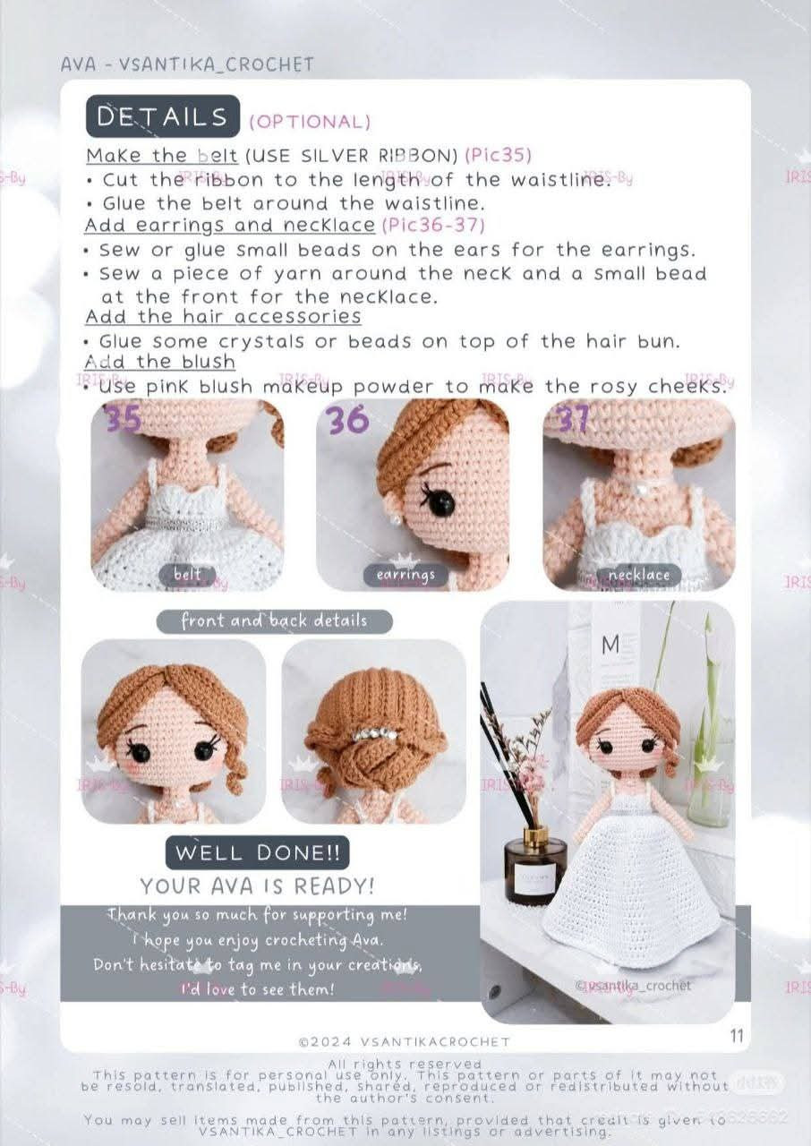 "Amigurumi Crochet Pattern: Bride and Groom Dolls"