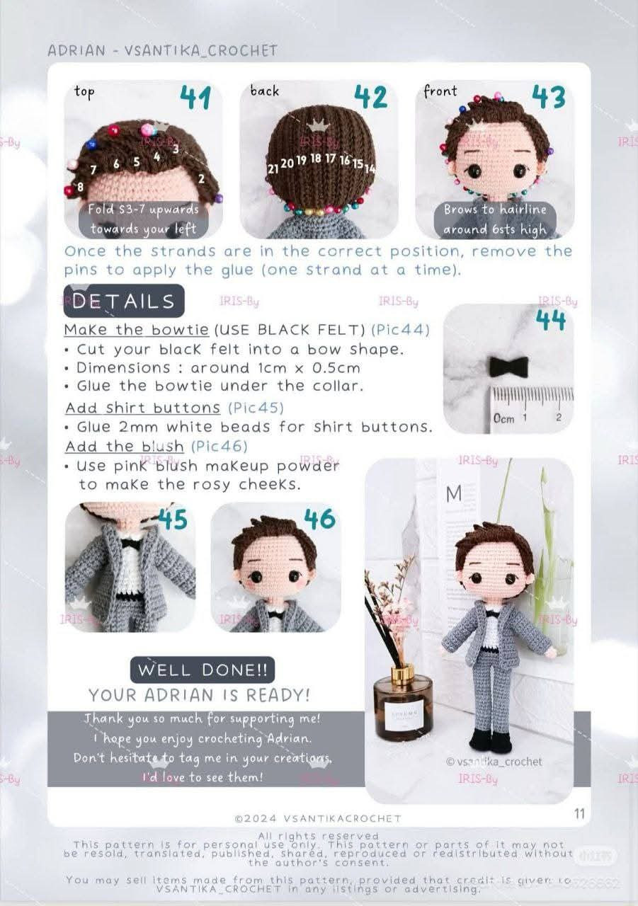"Amigurumi Crochet Pattern: Bride and Groom Dolls"