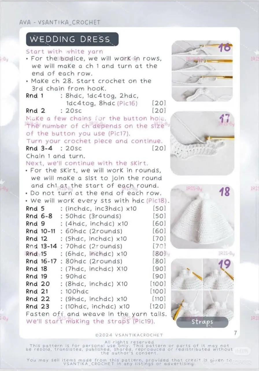 "Amigurumi Crochet Pattern: Bride and Groom Dolls"