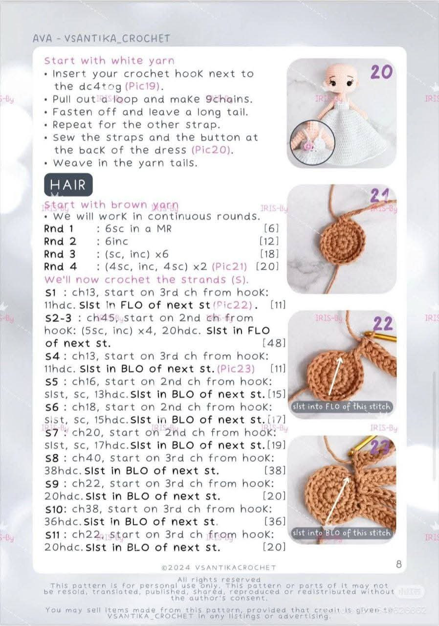 "Amigurumi Crochet Pattern: Bride and Groom Dolls"