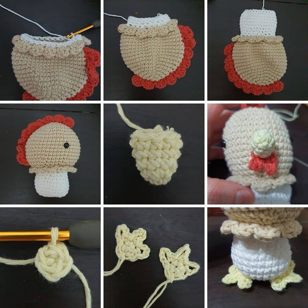Amigurumi Crochet Pattern for a Cute Little Chicken Toy