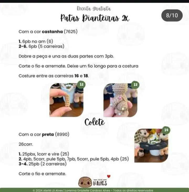 Amigurumi de Cachorro com Receita Grátis para Fazer em Casa