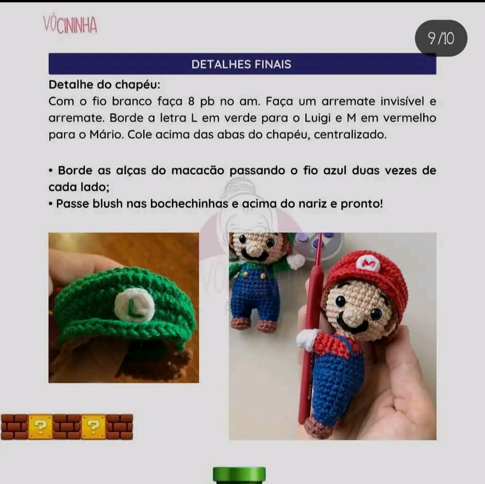 Amigurumi de Super Mario e Luigi: Gráficos de Crochê Criativos