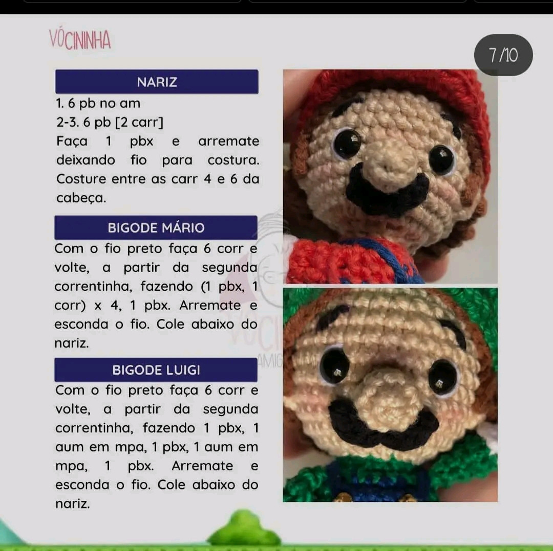 Amigurumi de Super Mario e Luigi: Gráficos de Crochê Criativos