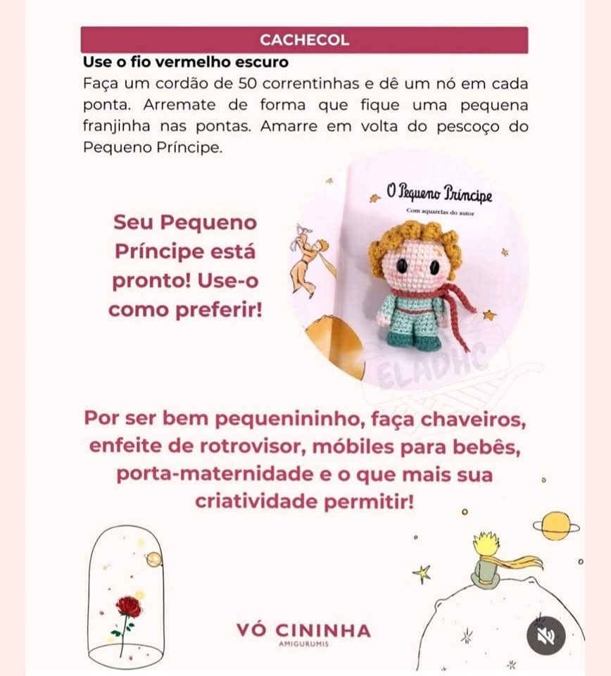 Amigurumi do Pequeno Príncipe: Gráfico de Crochê Gratuito e Detalhado