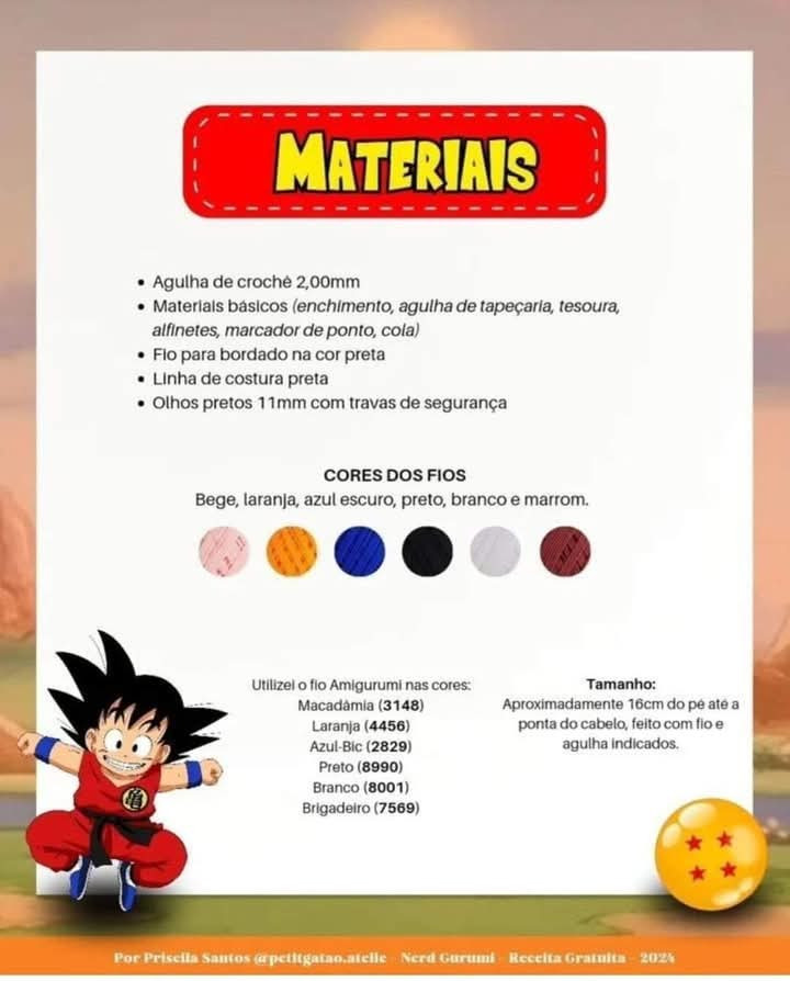 Amigurumi Goku: Receita Grátis para Fãs de Crochê