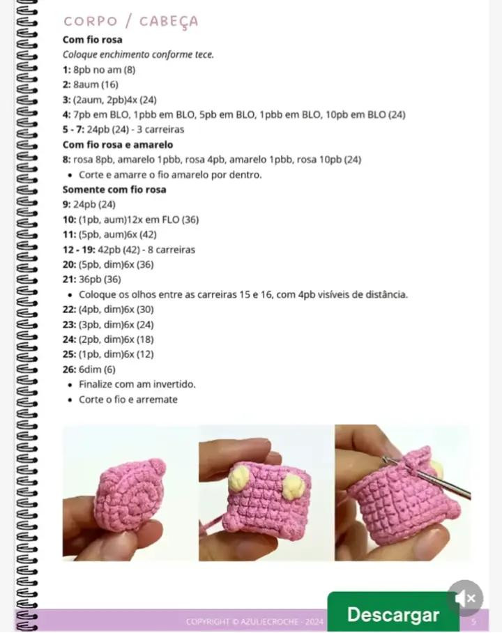Amigurumi Kawaii: Três Personagens Fofinhos em Crochê Amigurumi Kawaii