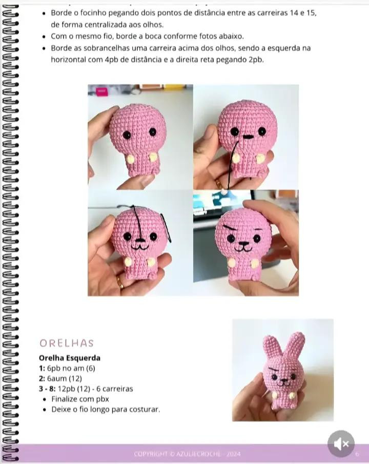 Amigurumi Kawaii: Três Personagens Fofinhos em Crochê Amigurumi Kawaii