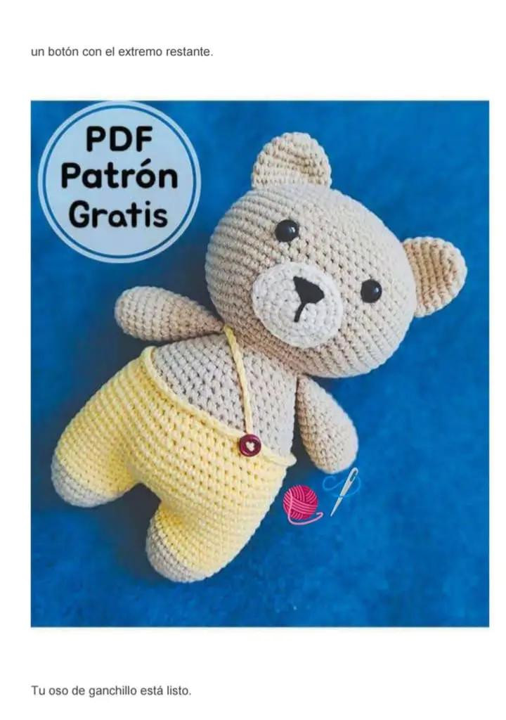 Amigurumi Oso Lindo: Patrón de Tejido Gratis en PDF