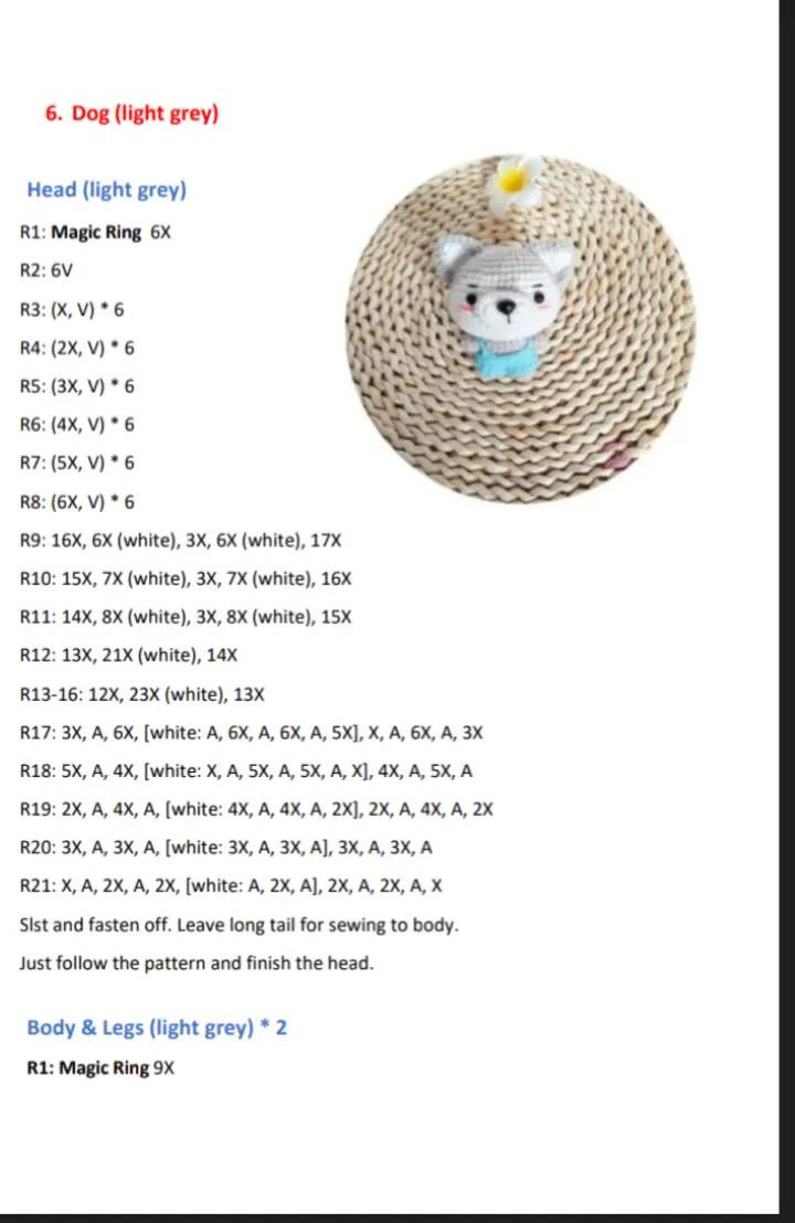Amigurumi Pattern: Cute Animal Heads Crochet Chart