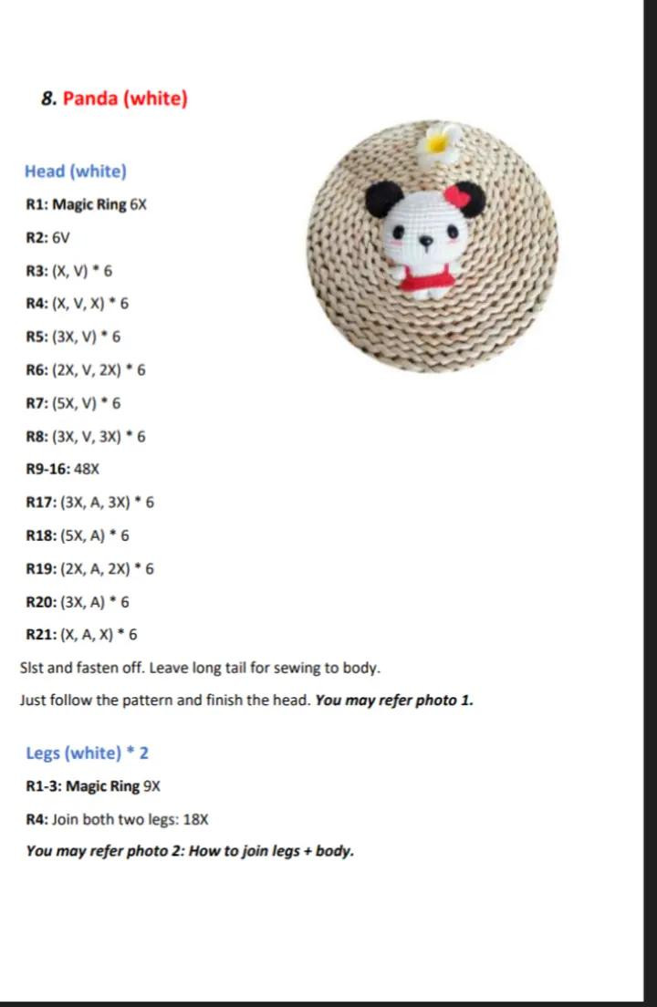 Amigurumi Pattern: Cute Animal Heads Crochet Chart