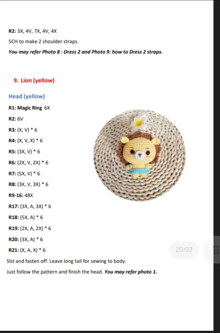 Amigurumi Pattern: Cute Animal Heads Crochet Chart