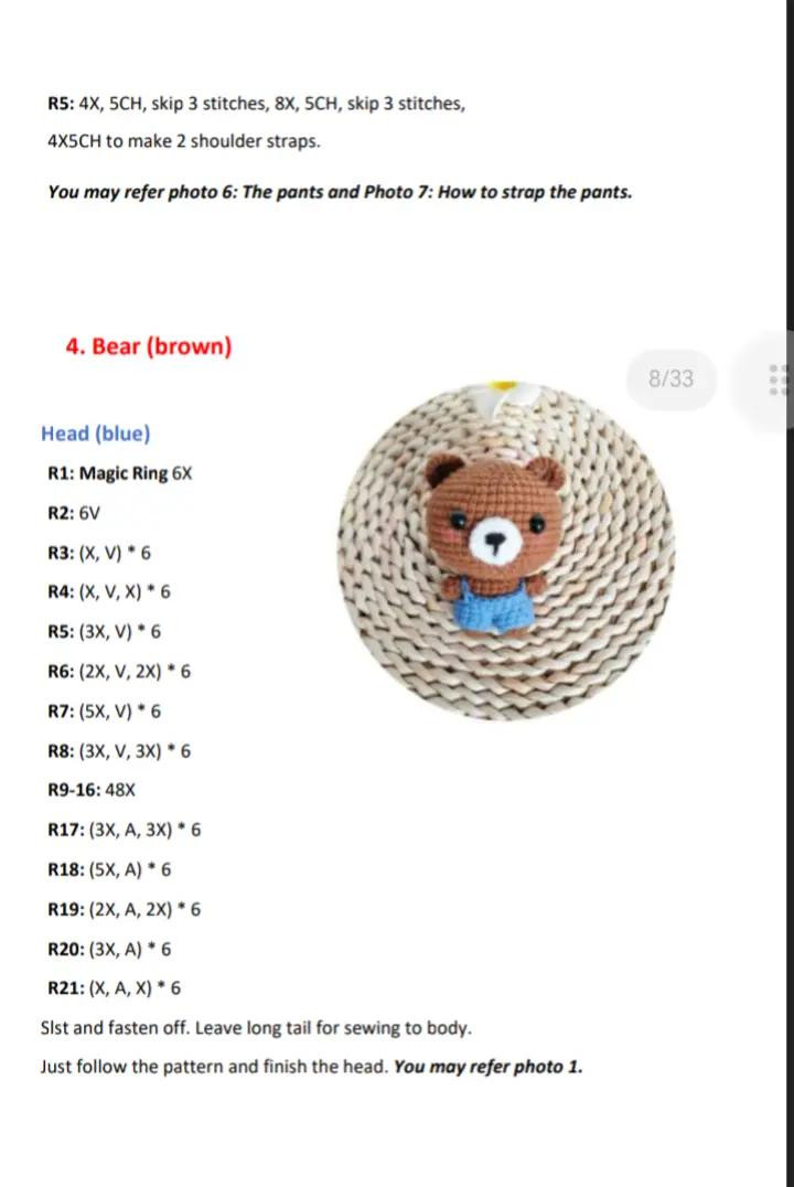 Amigurumi Pattern: Cute Animal Heads Crochet Chart