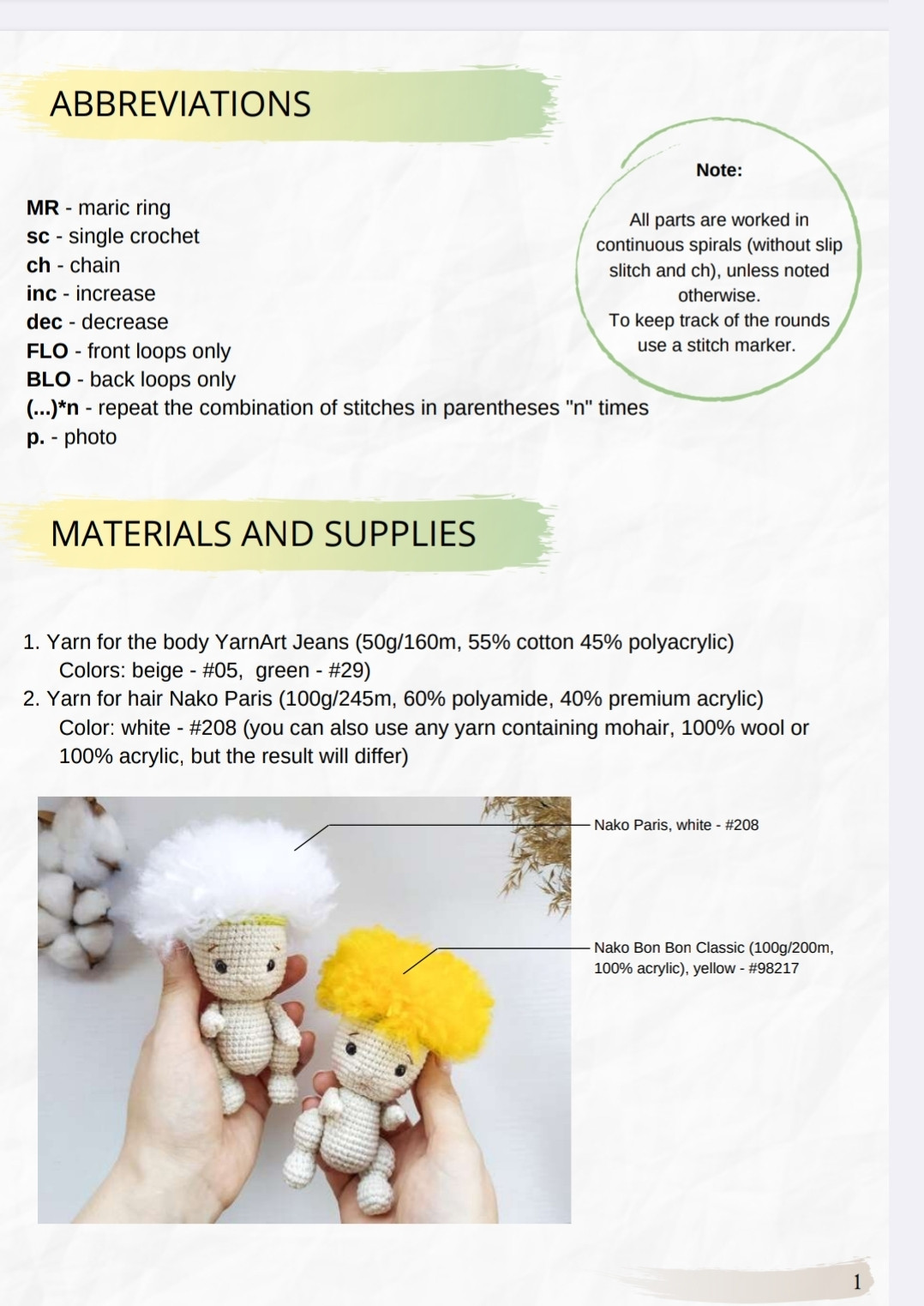 Baby Dandelion Amigurumi Crochet Pattern PDF
