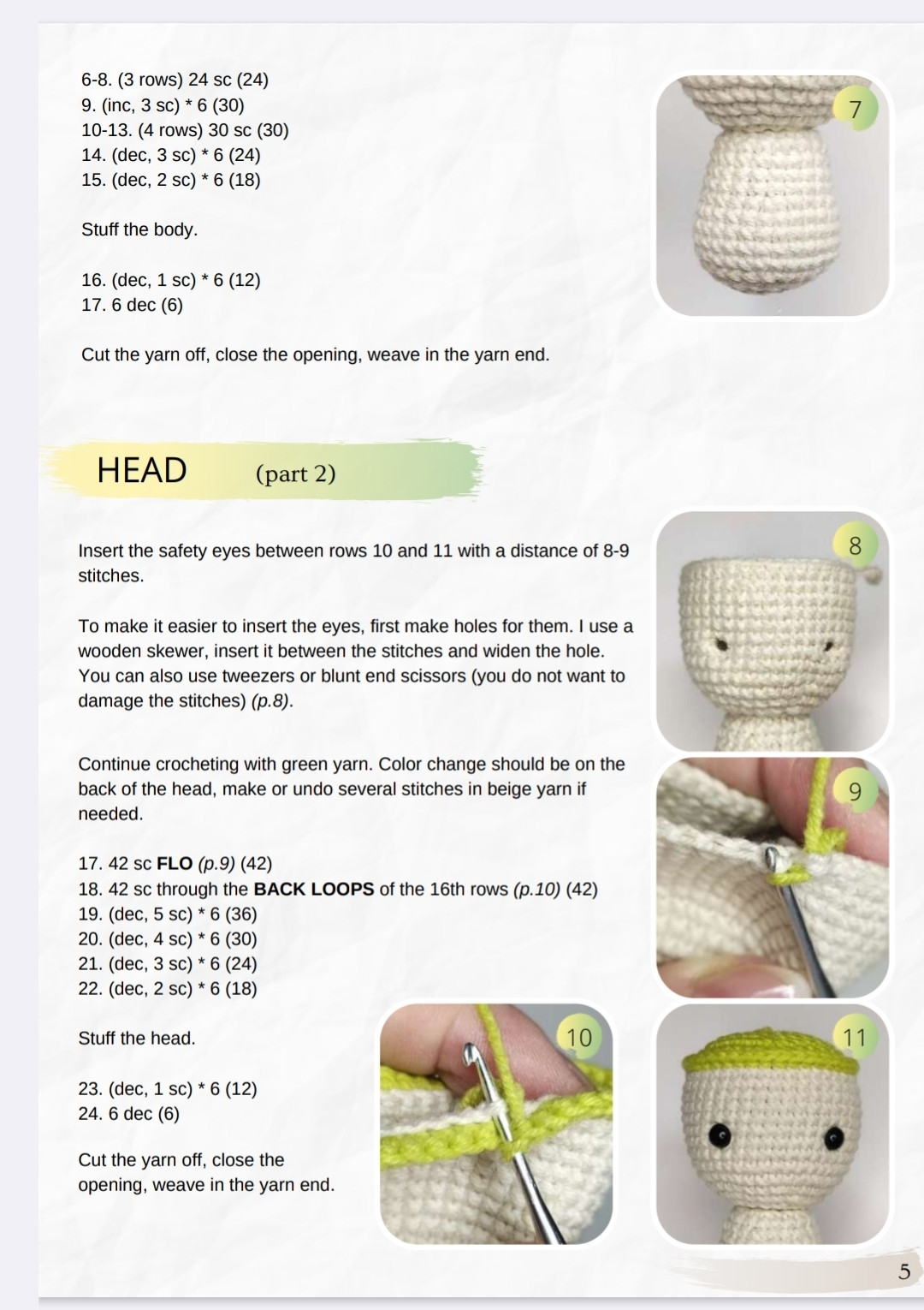 Baby Dandelion Amigurumi Crochet Pattern PDF