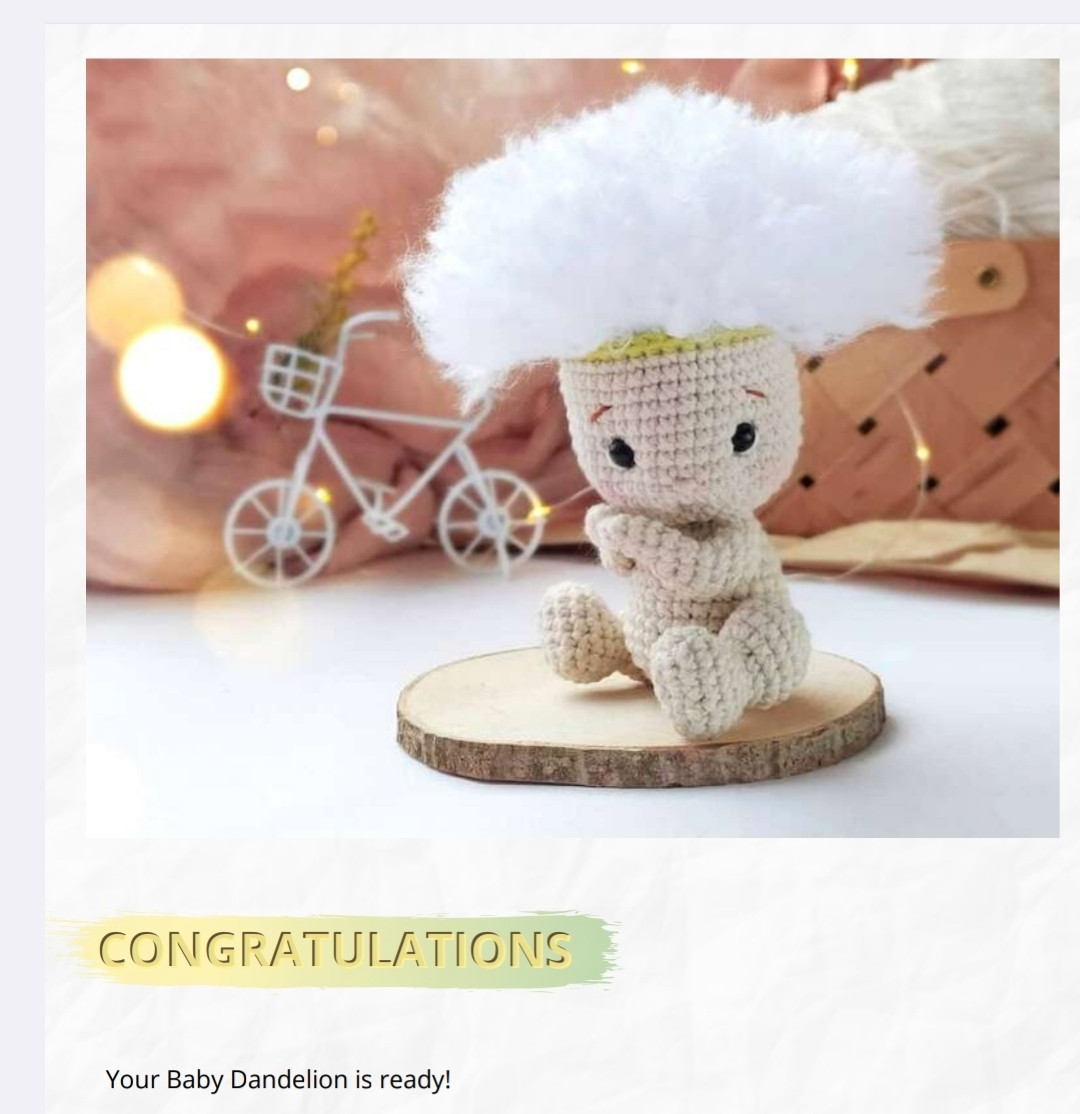 Baby Dandelion Amigurumi Crochet Pattern PDF