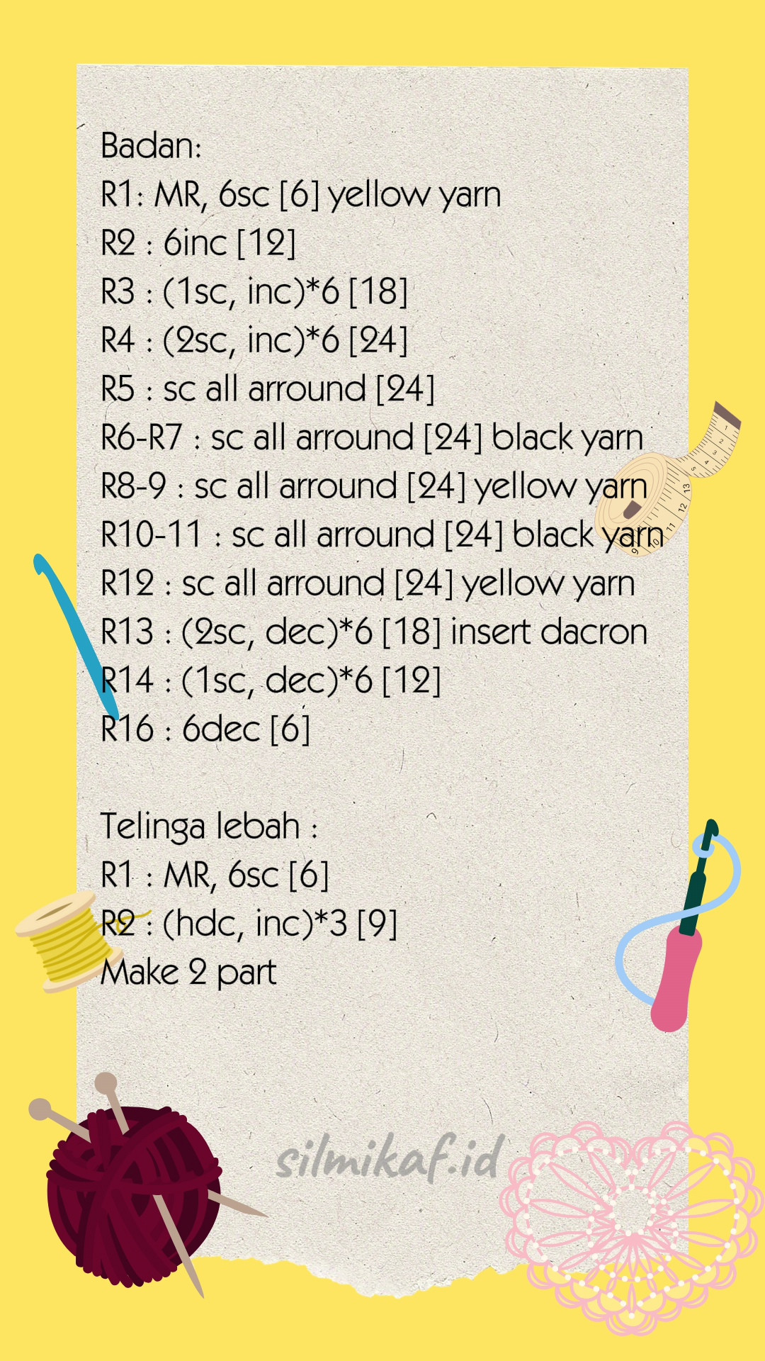 Bee Crochet Keychain Pattern for Beginners