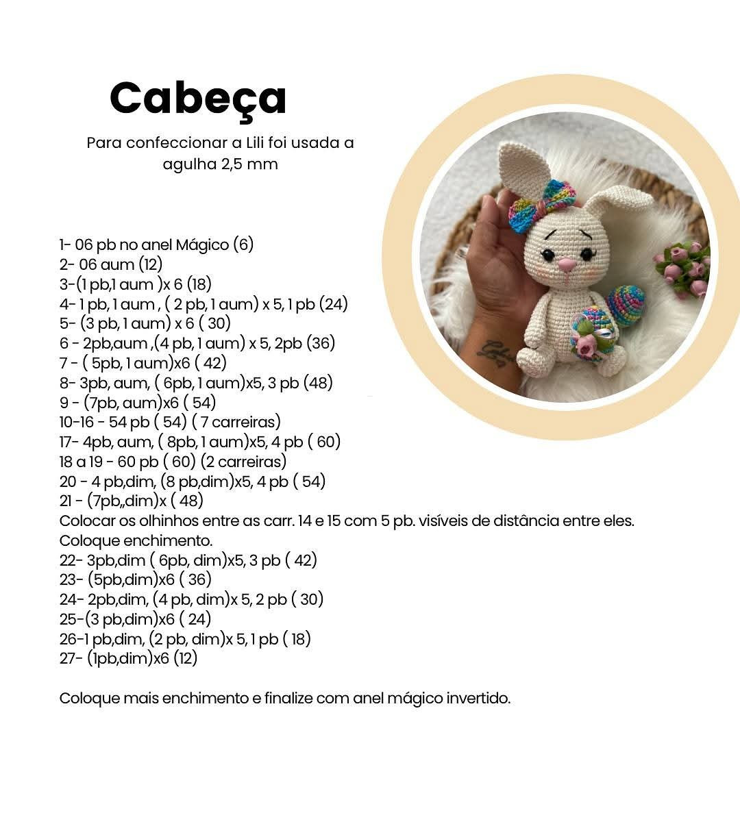 Bichinho de Crochê Adorável com Instruções Detalhadas