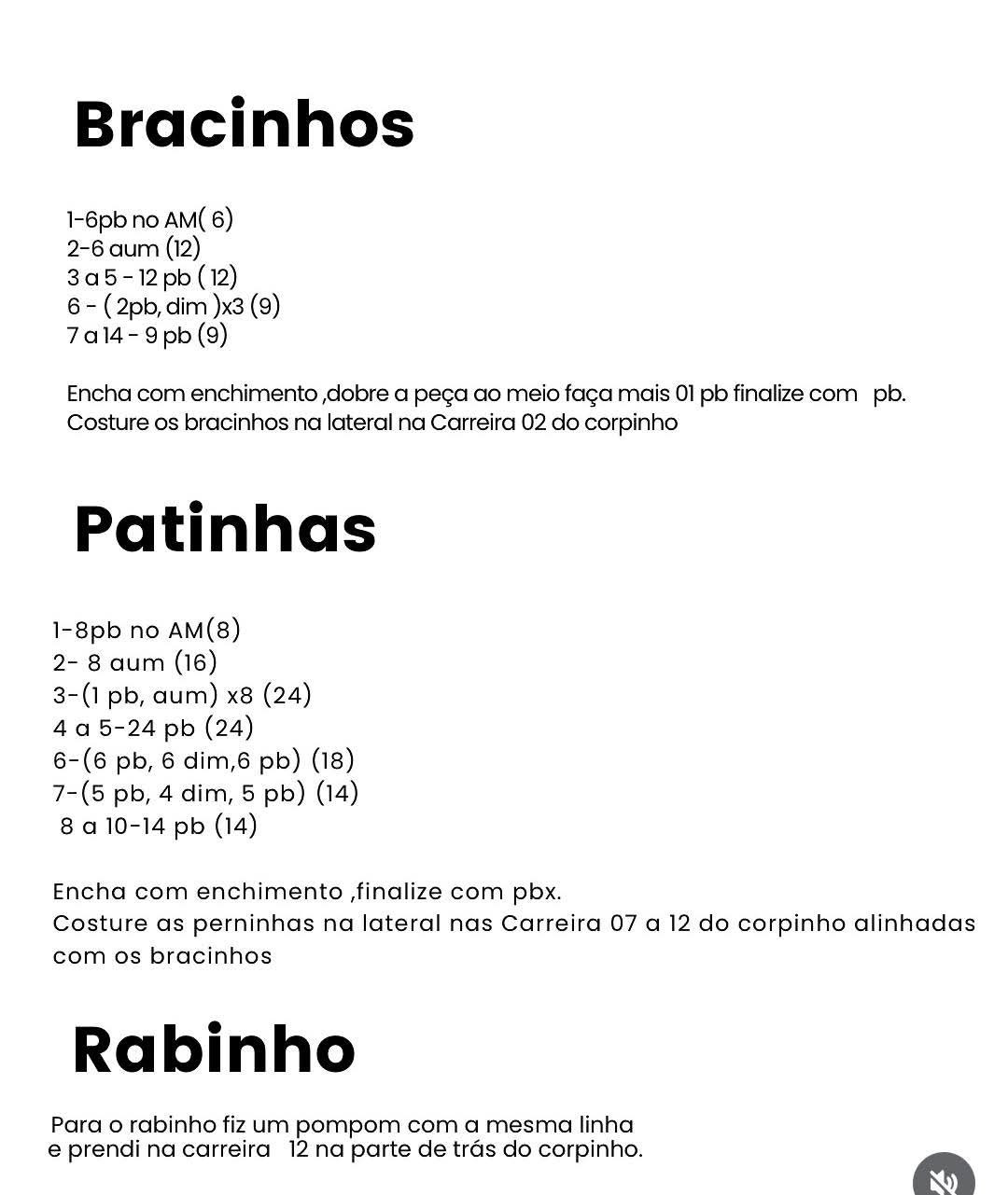 Bichinho de Crochê Adorável com Instruções Detalhadas