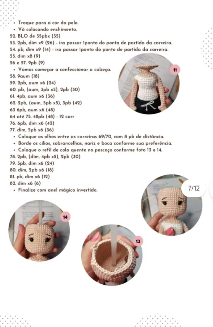 "Boneca Amigurumi de Médica em Crochê Detalhado"