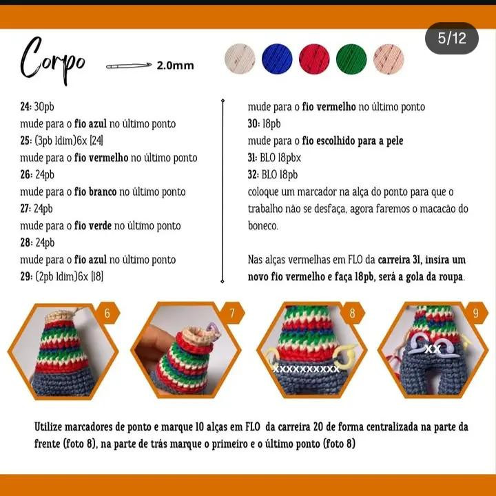 Boneco de crochê inspirado no Chucky, ícone do terror