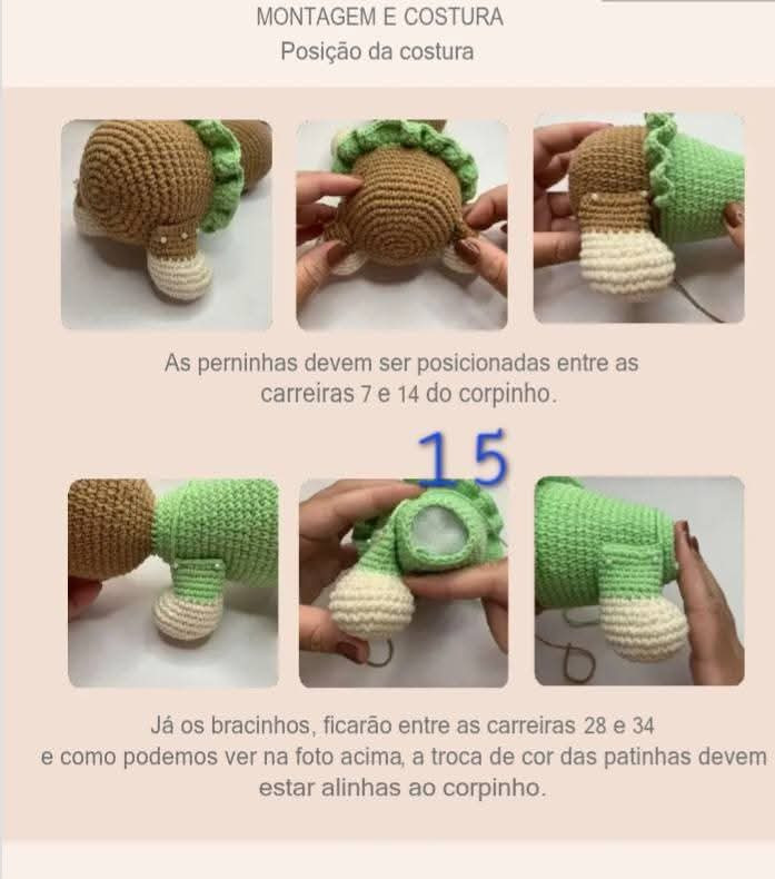 Cachorrinho Amigurumi Fofo com Vestido Verde e Laço Rosa
