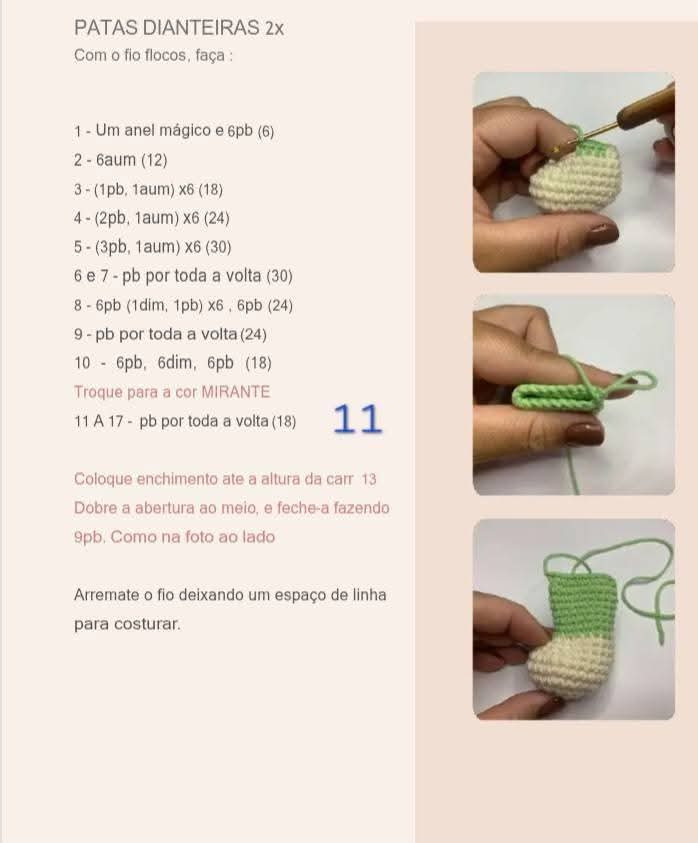 Cachorrinho Amigurumi Fofo com Vestido Verde e Laço Rosa