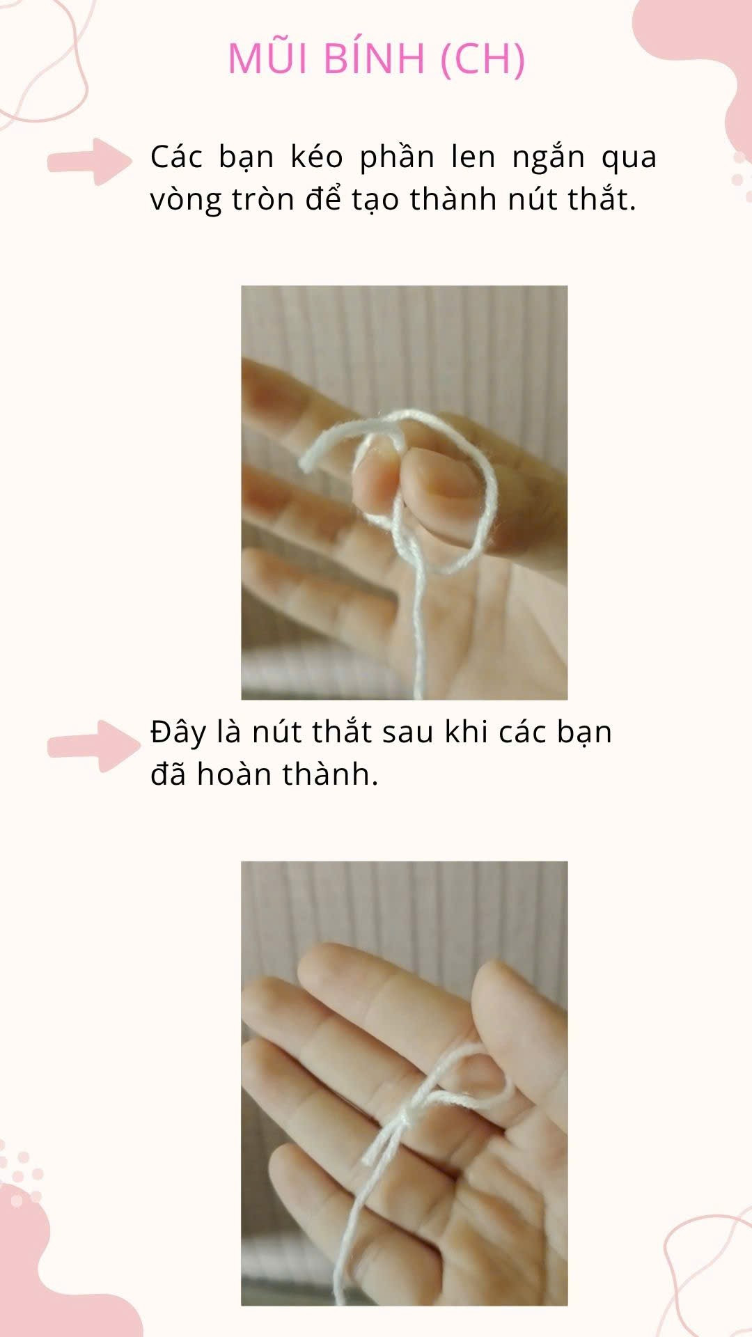 Cầm kim móc và len đúng cách
