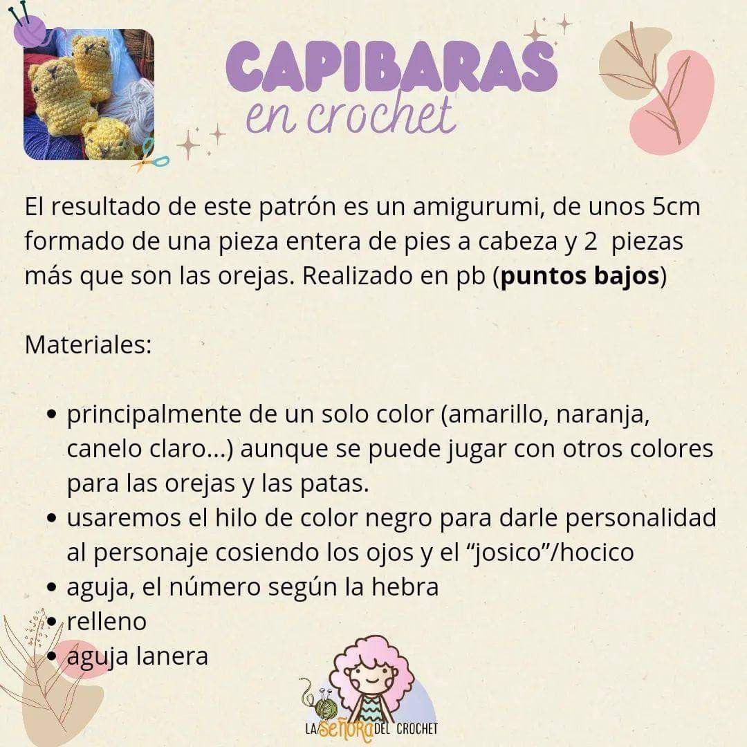 Capibaras de ganchillo: guía paso a paso para principiantes