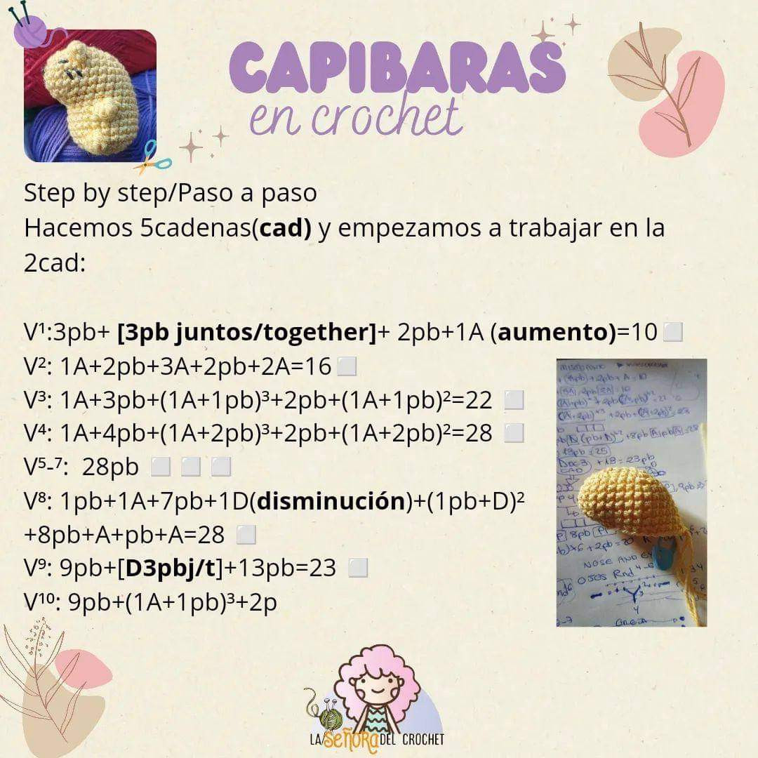 Capibaras de ganchillo: guía paso a paso para principiantes