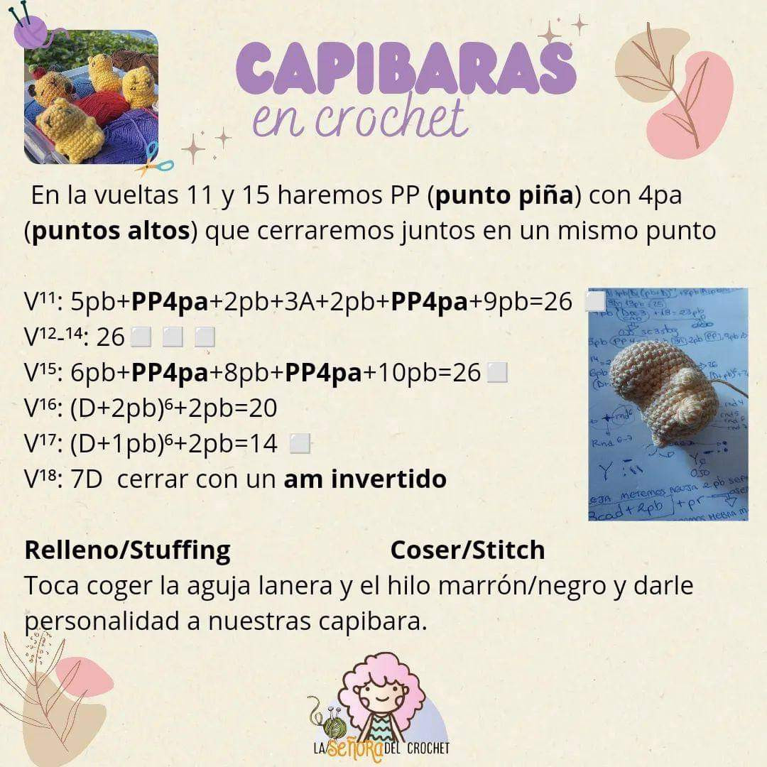 Capibaras de ganchillo: guía paso a paso para principiantes