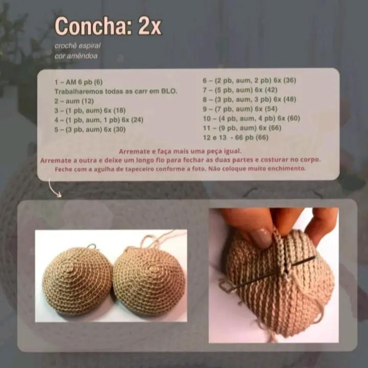 Caracol de Crochê com Flores: Receita Grátis para Amigurumi