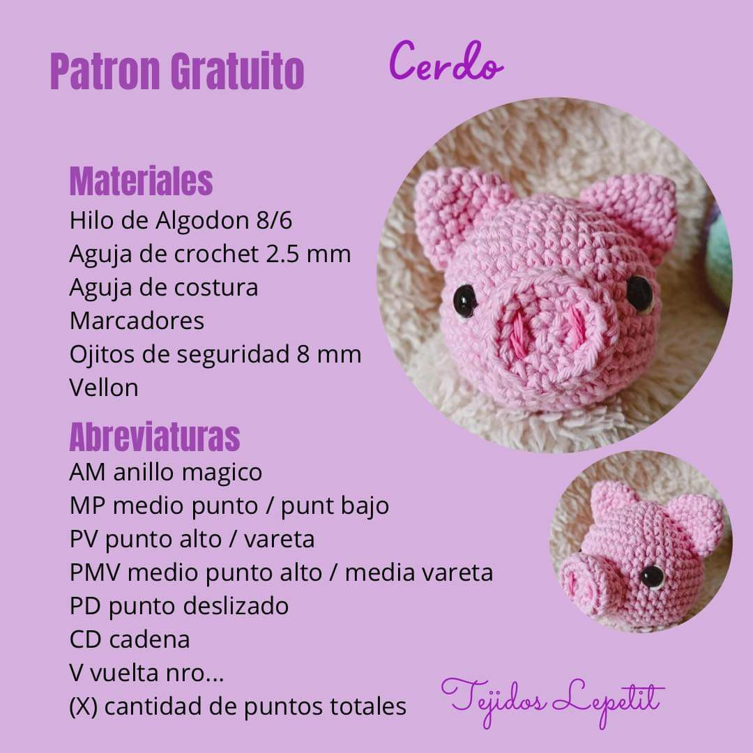 Cerdito Amigurumi: Patrón Gratis para Tejer con Amor