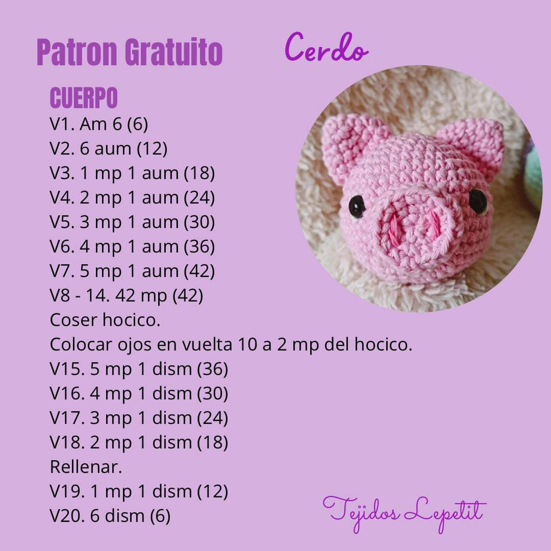 Cerdito Amigurumi: Patrón Gratis para Tejer con Amor
