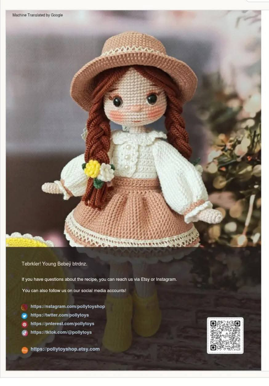 Charming Crochet Doll with Yellow Accessories and Hat