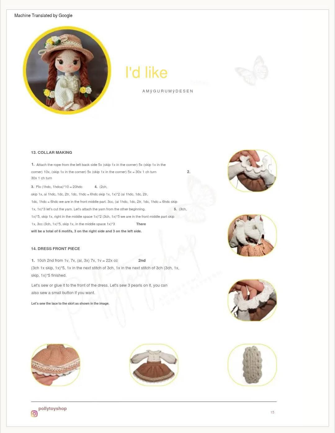 Charming Crochet Doll with Yellow Accessories and Hat