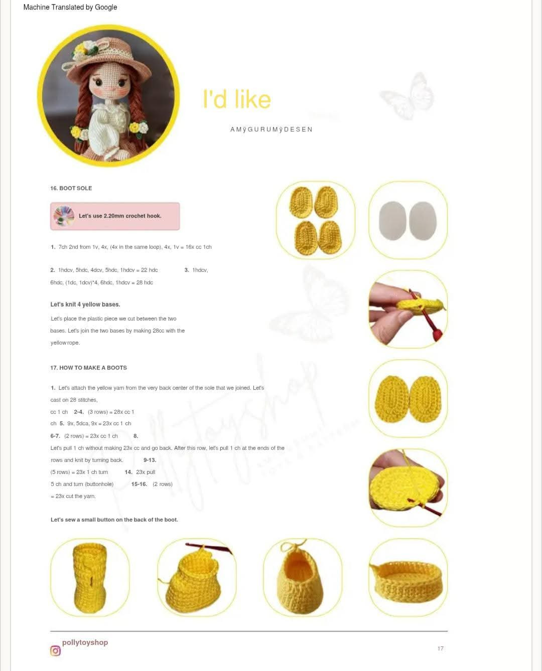 Charming Crochet Doll with Yellow Accessories and Hat