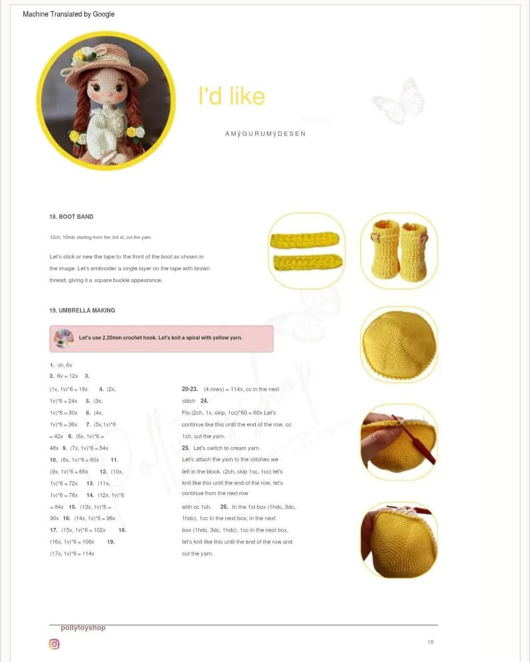 Charming Crochet Doll with Yellow Accessories and Hat