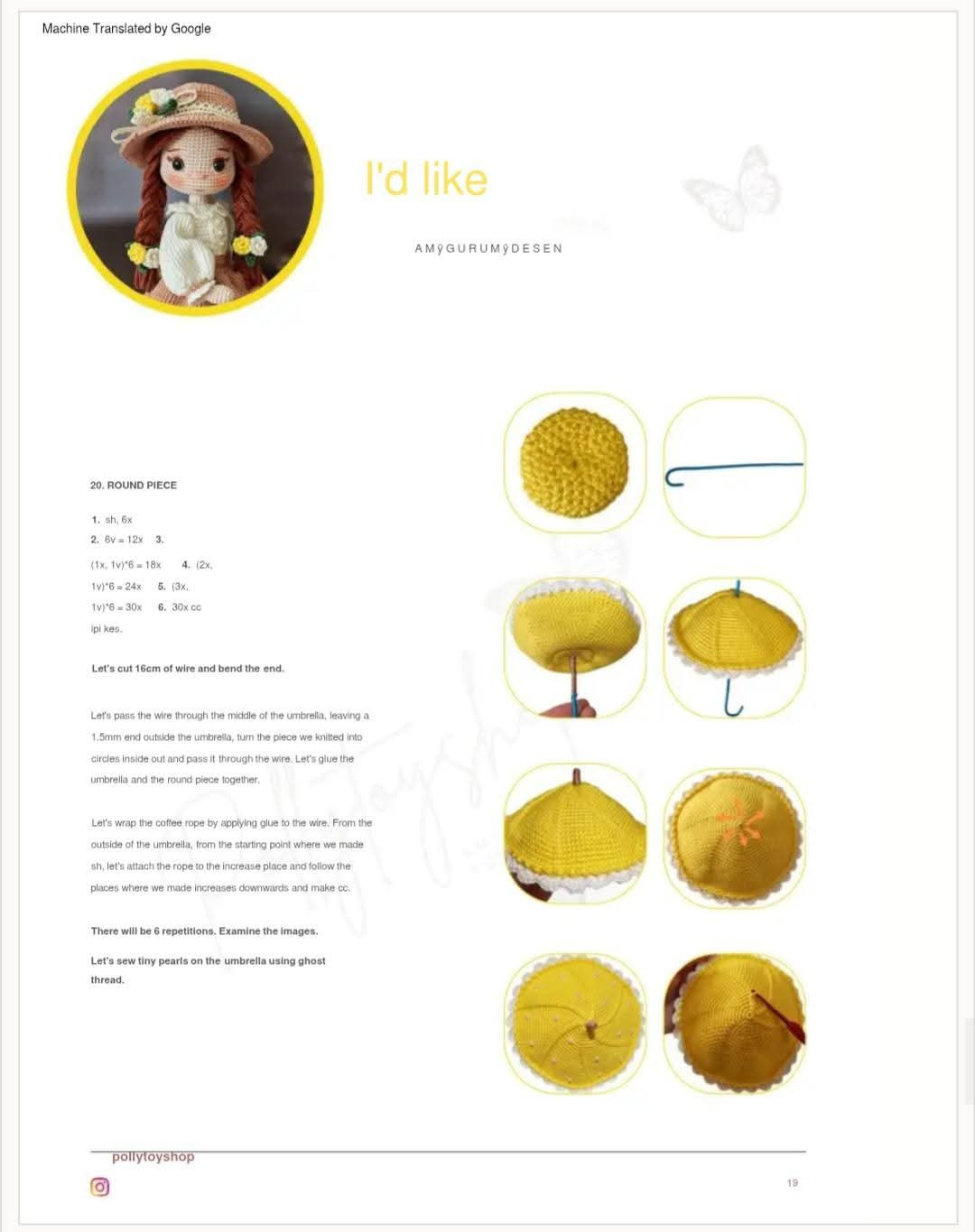 Charming Crochet Doll with Yellow Accessories and Hat