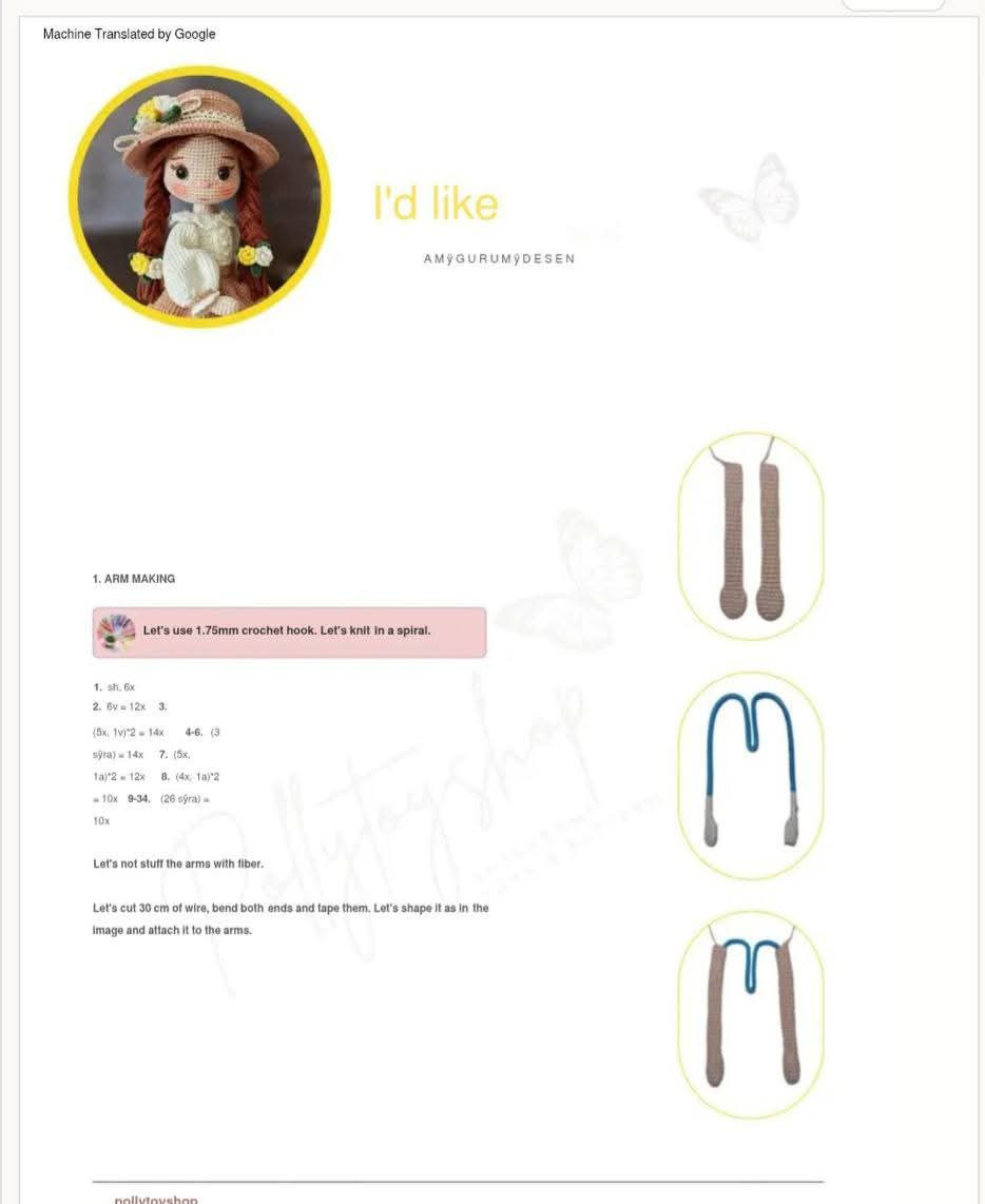 Charming Crochet Doll with Yellow Accessories and Hat