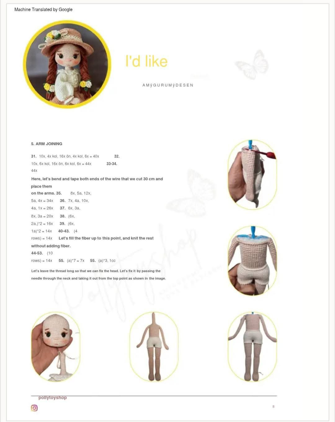 Charming Crochet Doll with Yellow Accessories and Hat