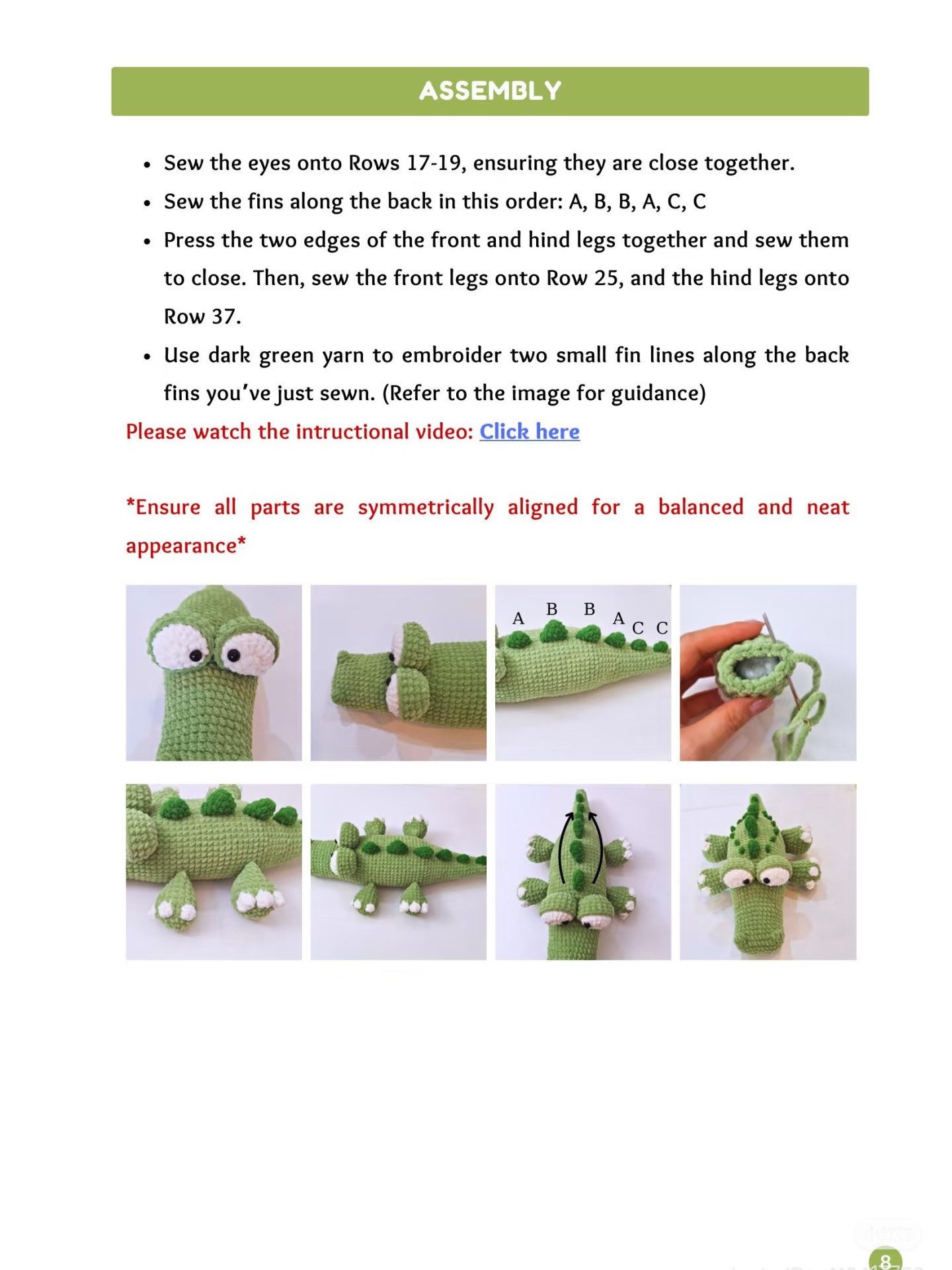 Charming Crochet Pattern for a Cute Chubby Crocodile